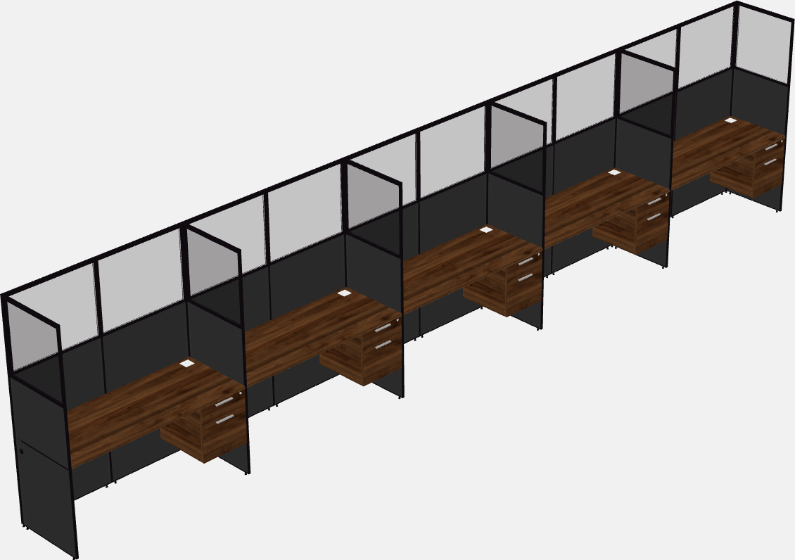 Cubículo rectangular compartido