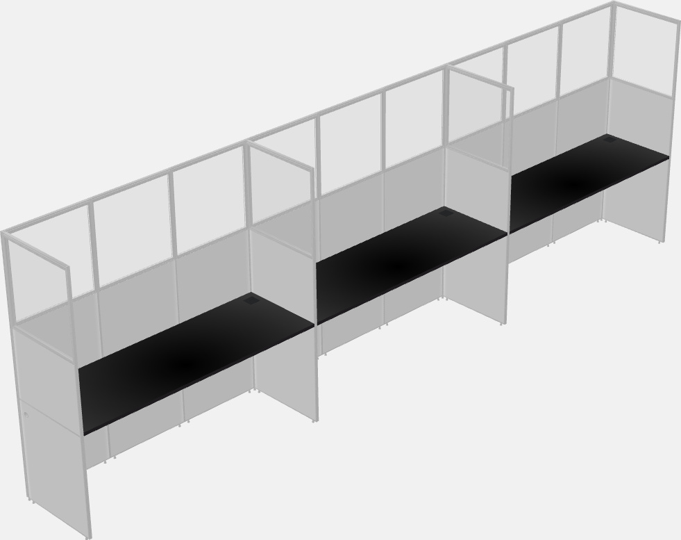 Cubículo rectangular compartido