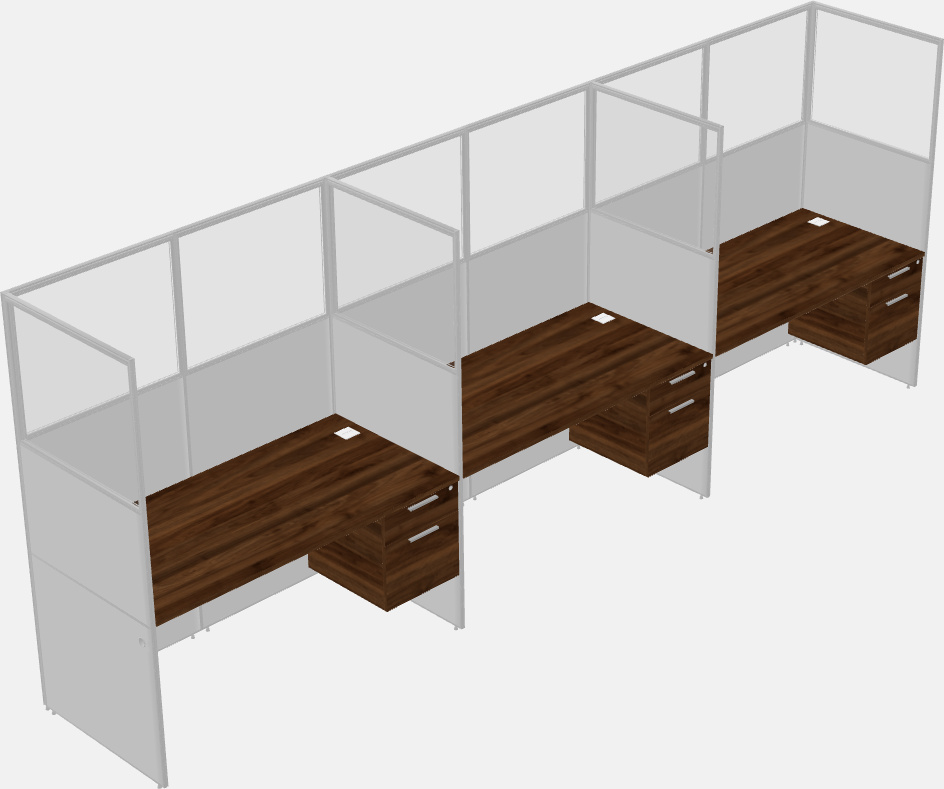 Cubículo rectangular compartido