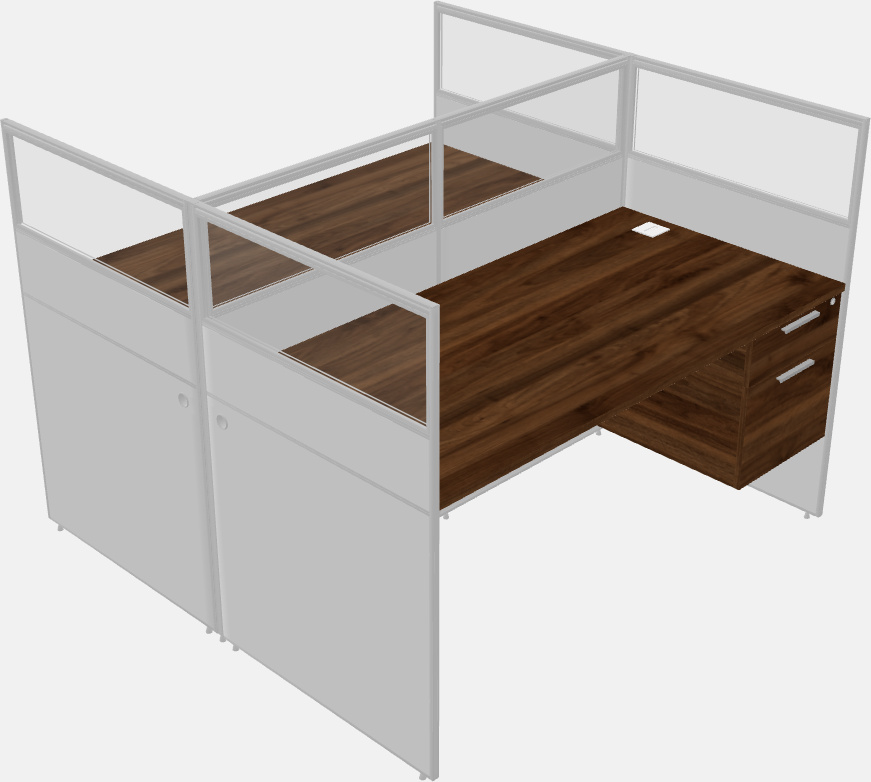 Cubículo rectangular compartido