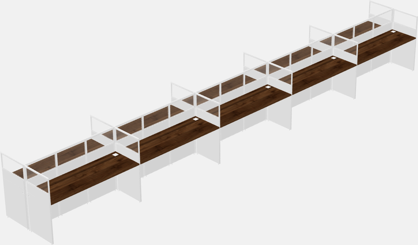 Cubículo rectangular compartido