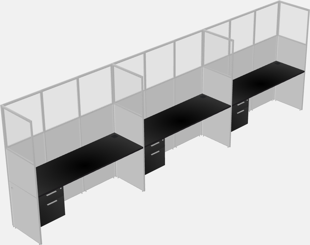 Shared rectangular cubicle