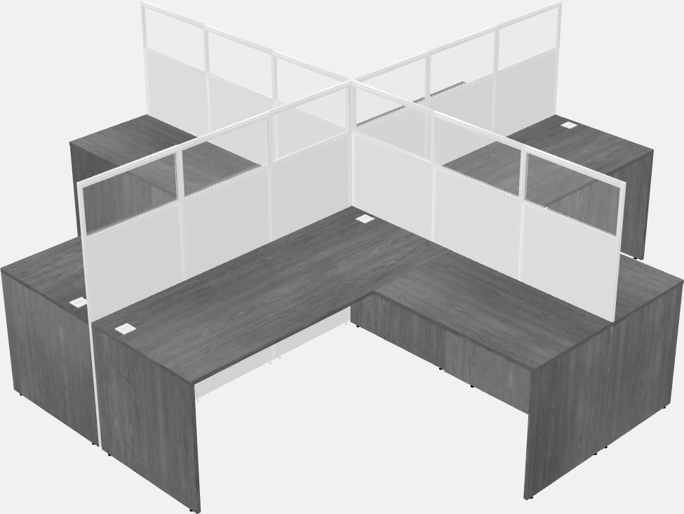 Shared l-shaped cubicles