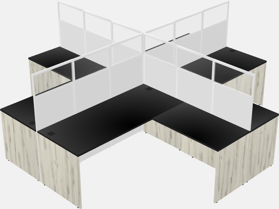 Shared l-shaped cubicles