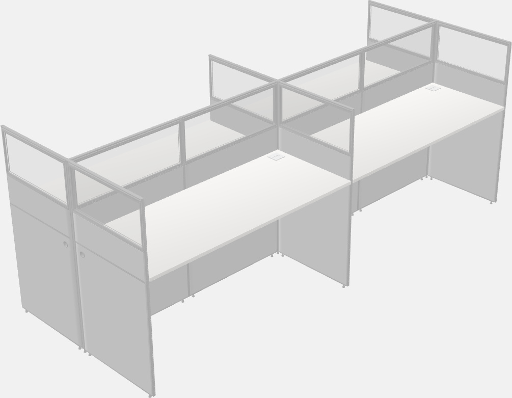 Cubículo rectangular compartido