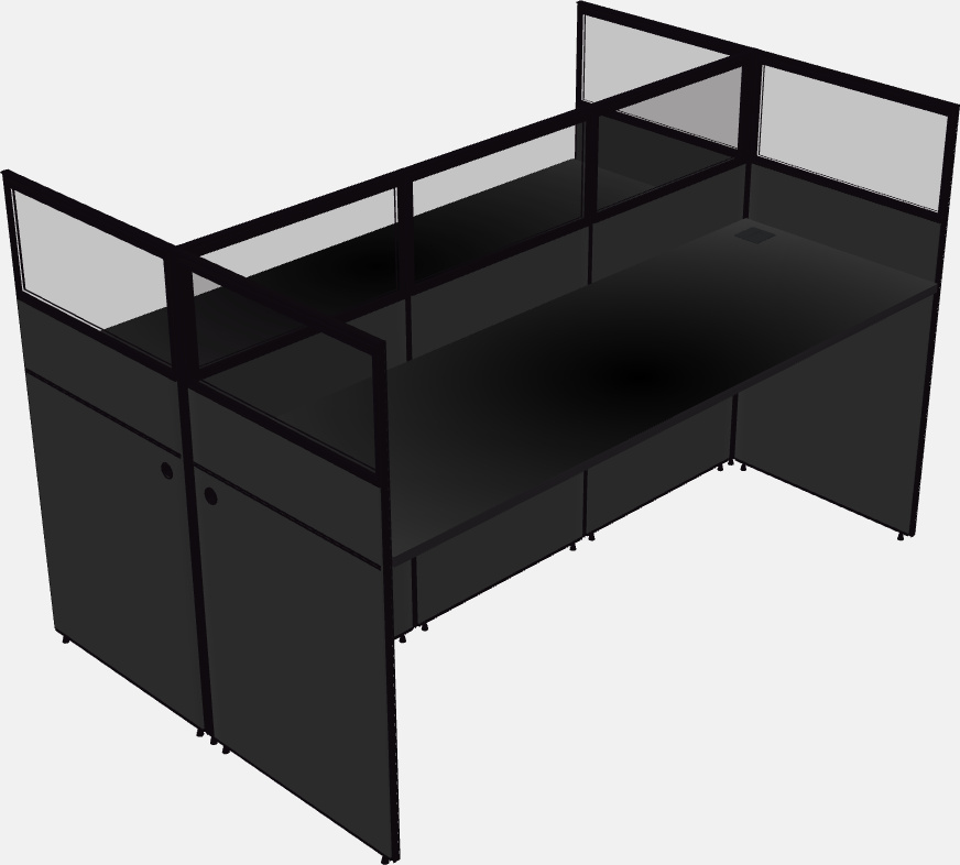 Cubículo rectangular compartido