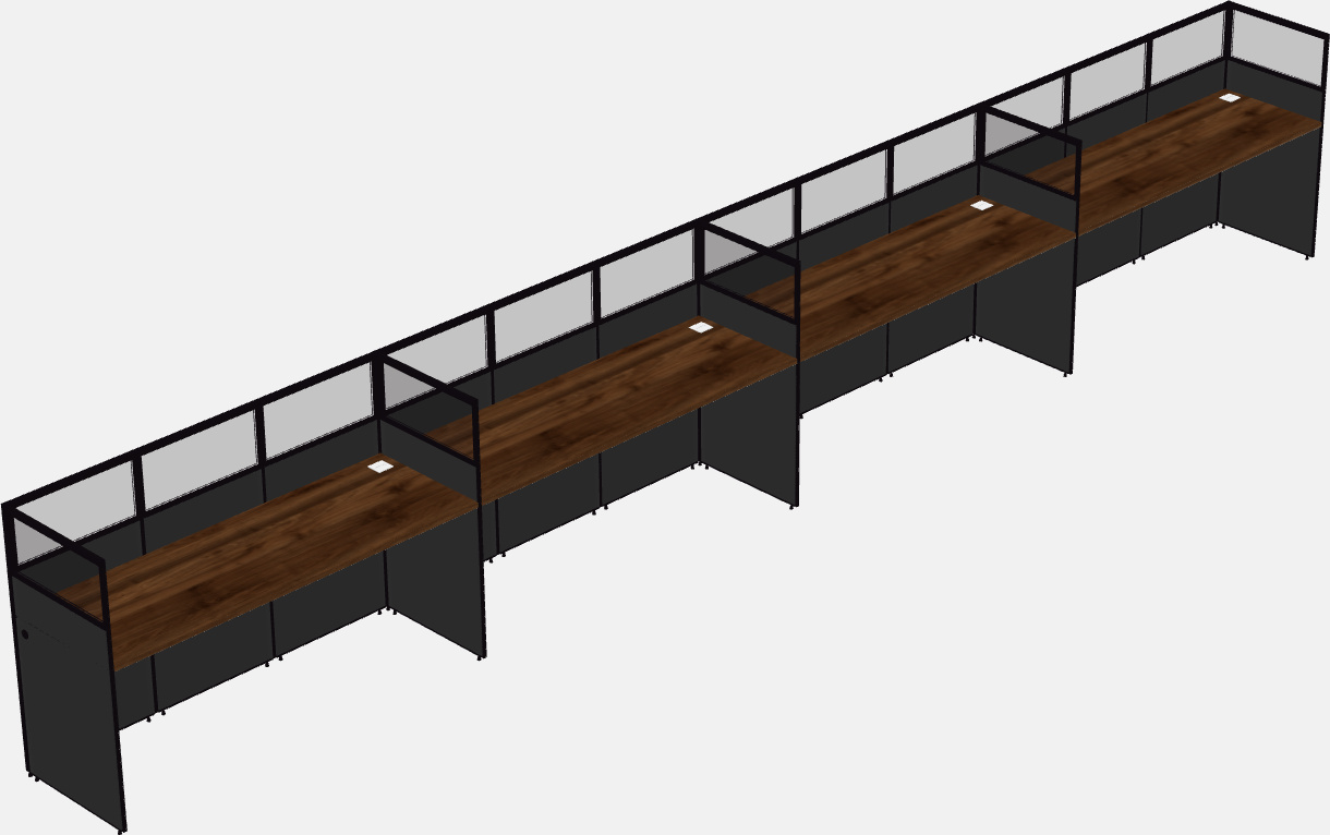 Cubículo rectangular compartido