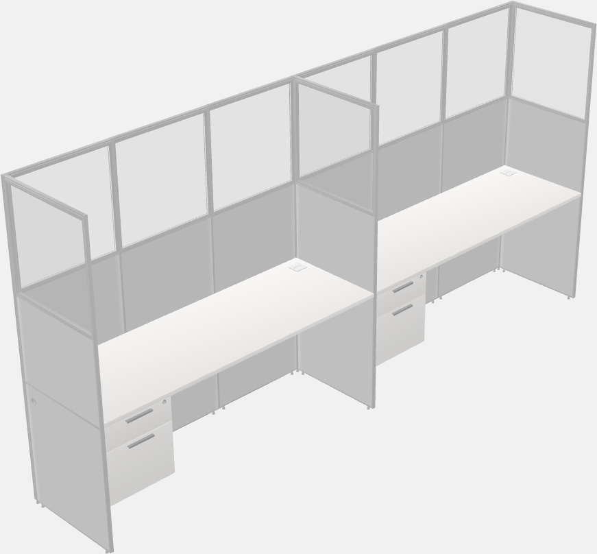 Cubículo rectangular compartido