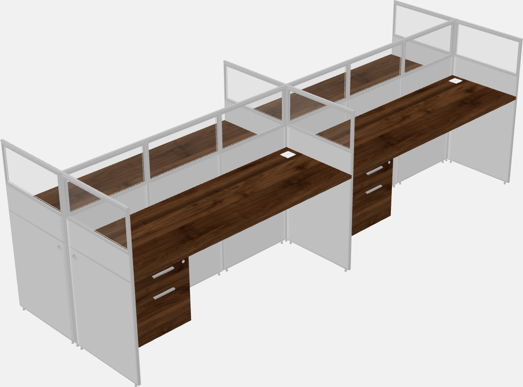 Shared rectangular cubicle