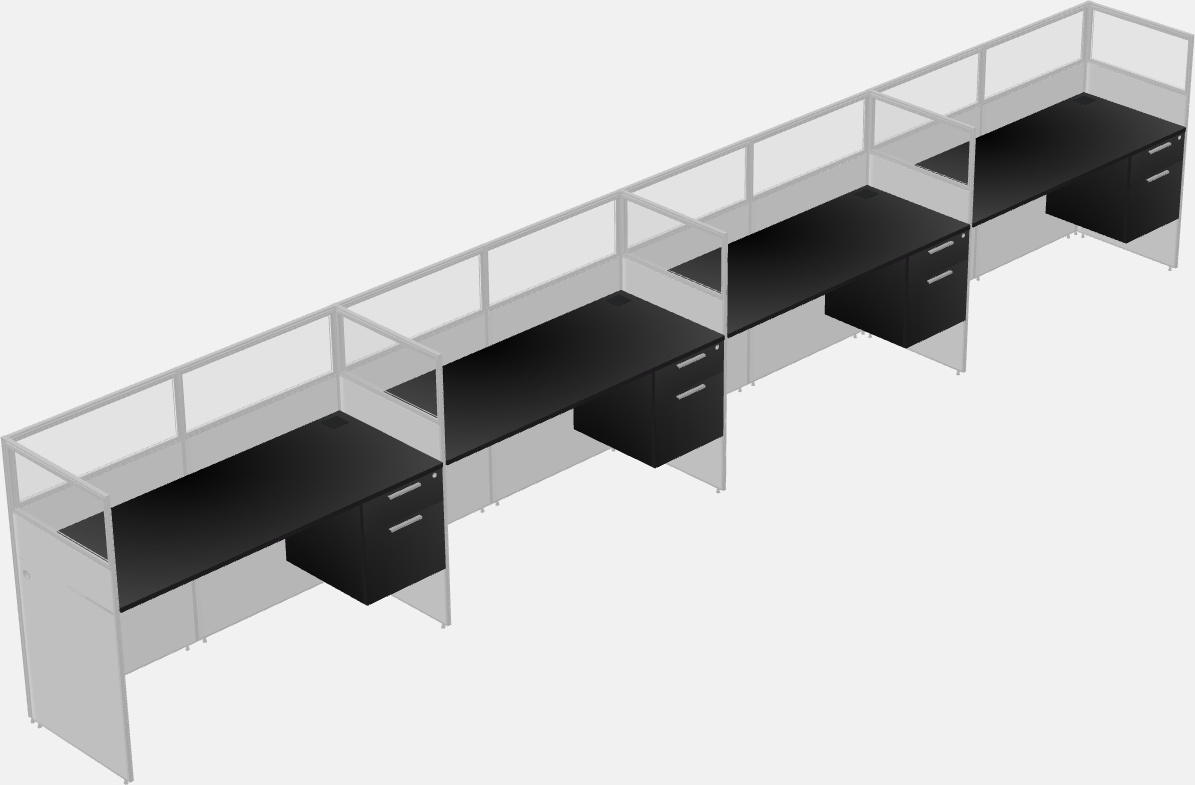 Shared rectangular cubicle