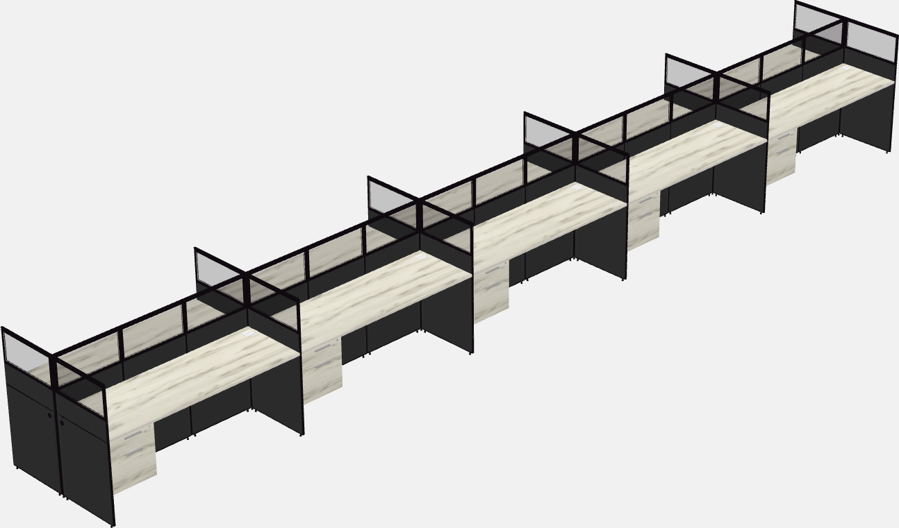 Shared rectangular cubicle