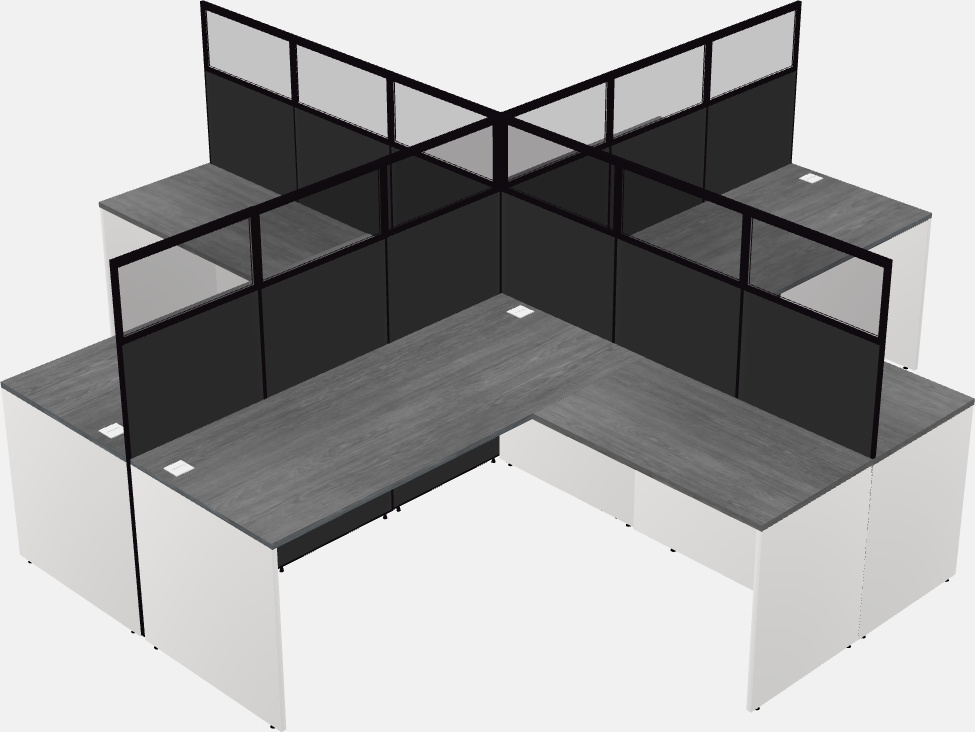 Shared l-shaped cubicles