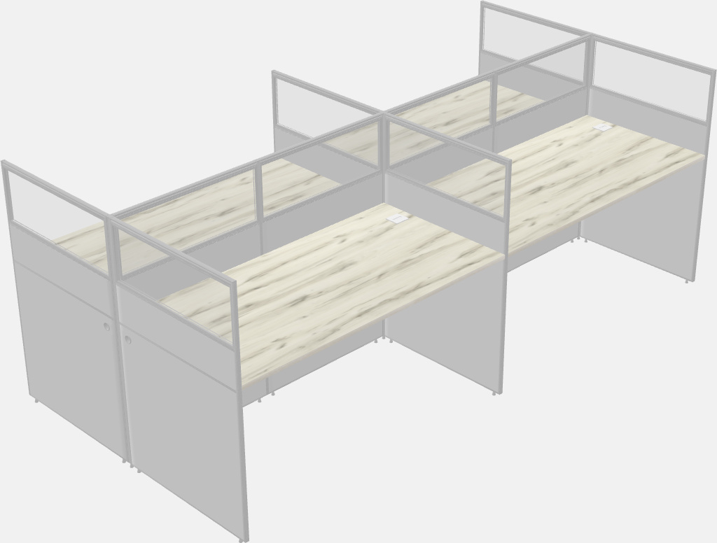 Cubículo rectangular compartido