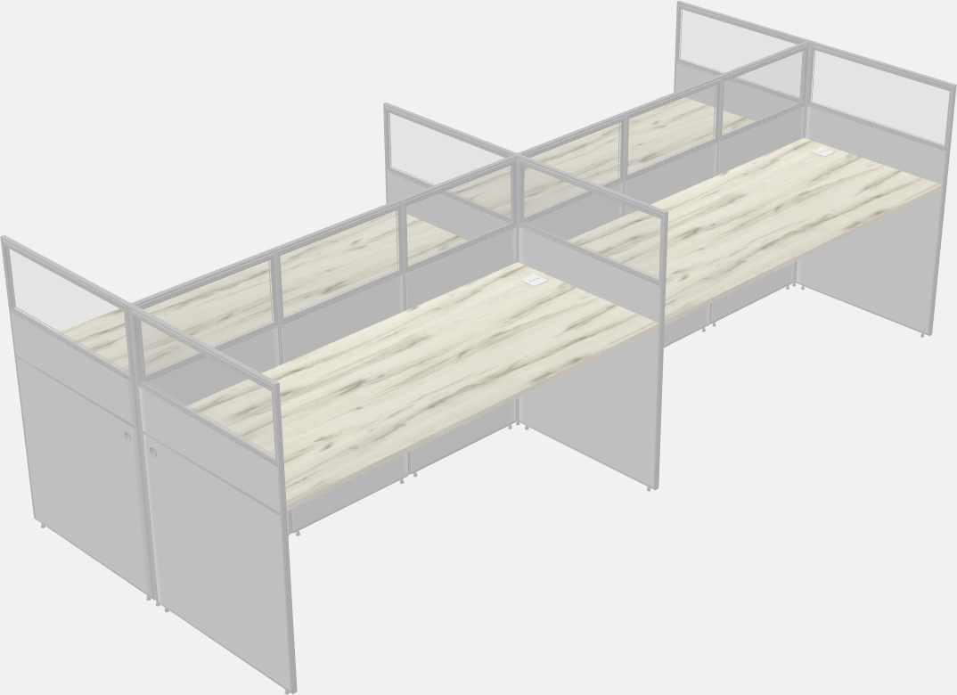 Cubículo rectangular compartido