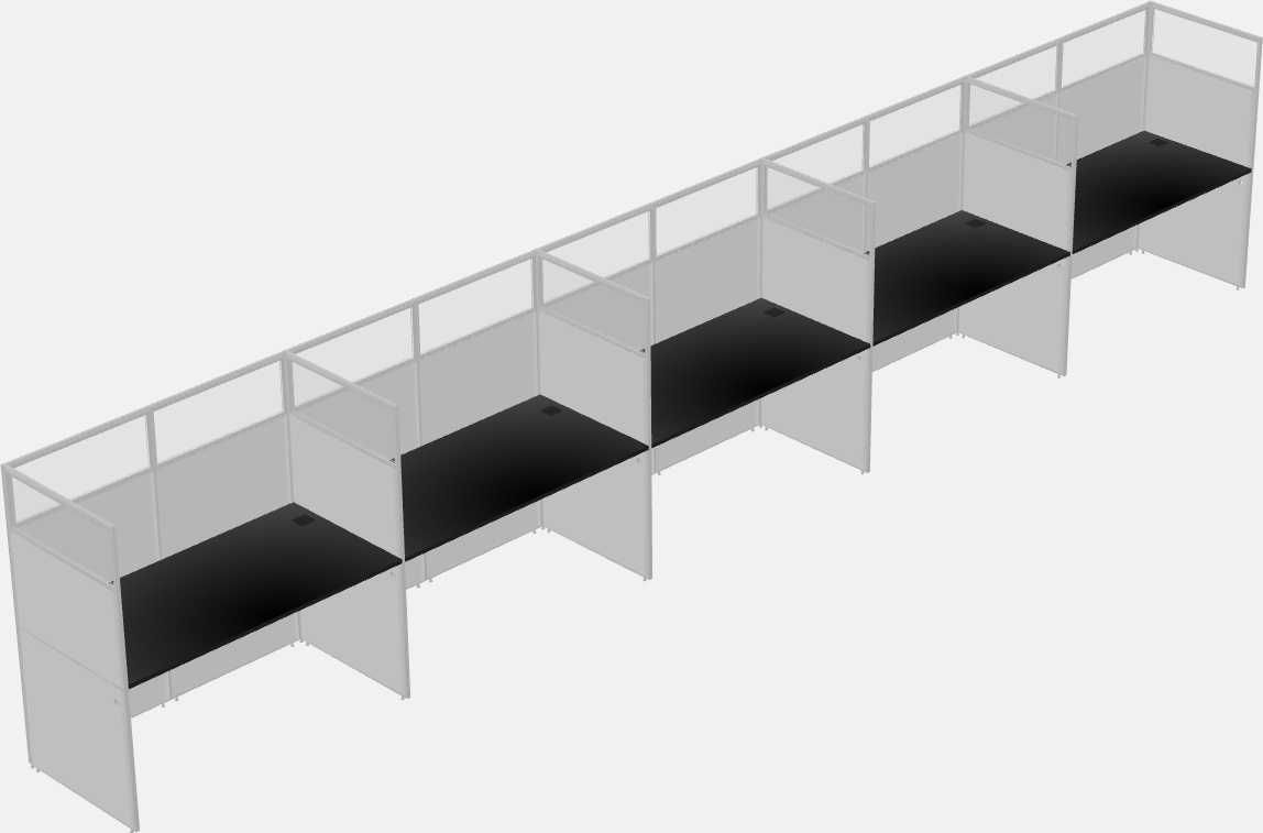 Cubículo rectangular compartido