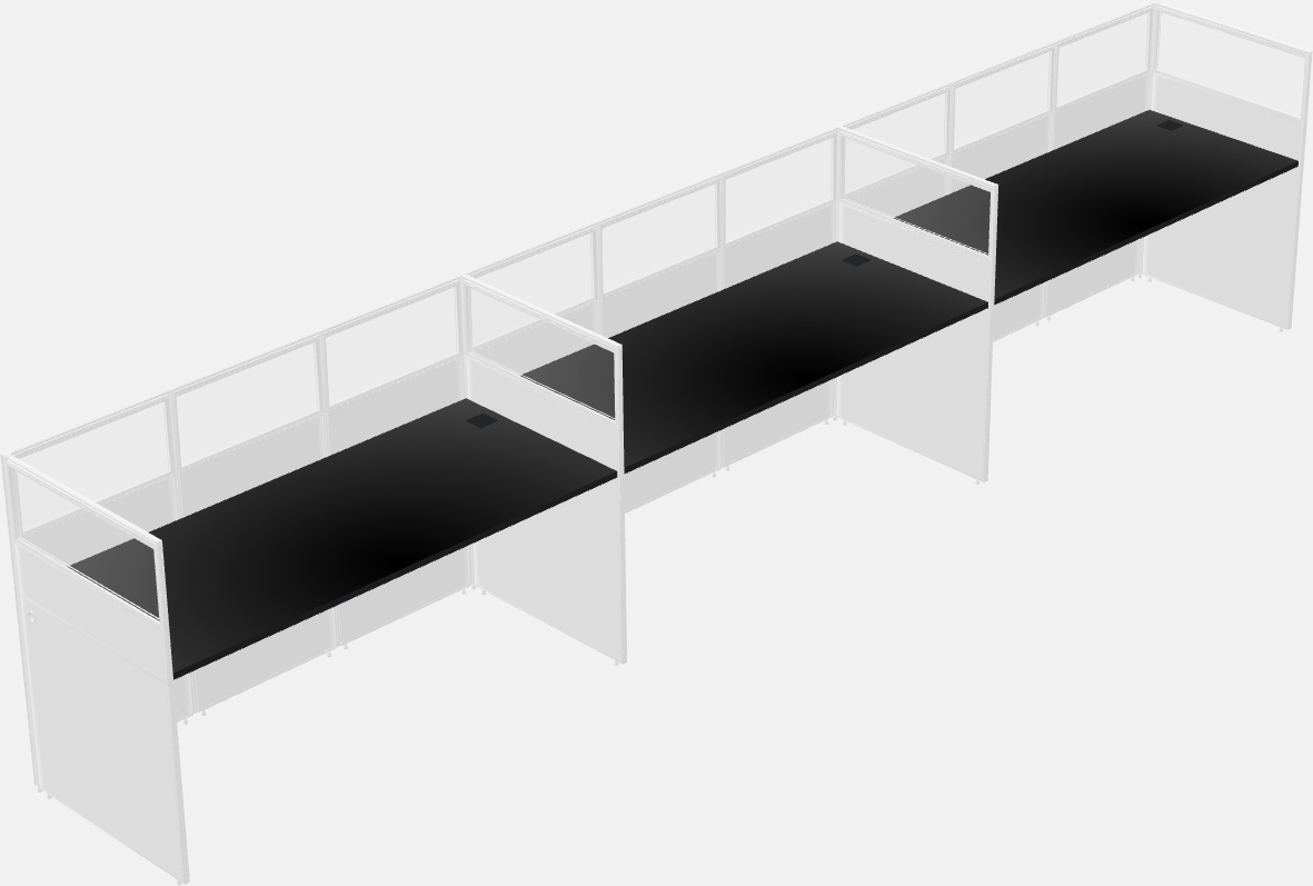 Cubículo rectangular compartido