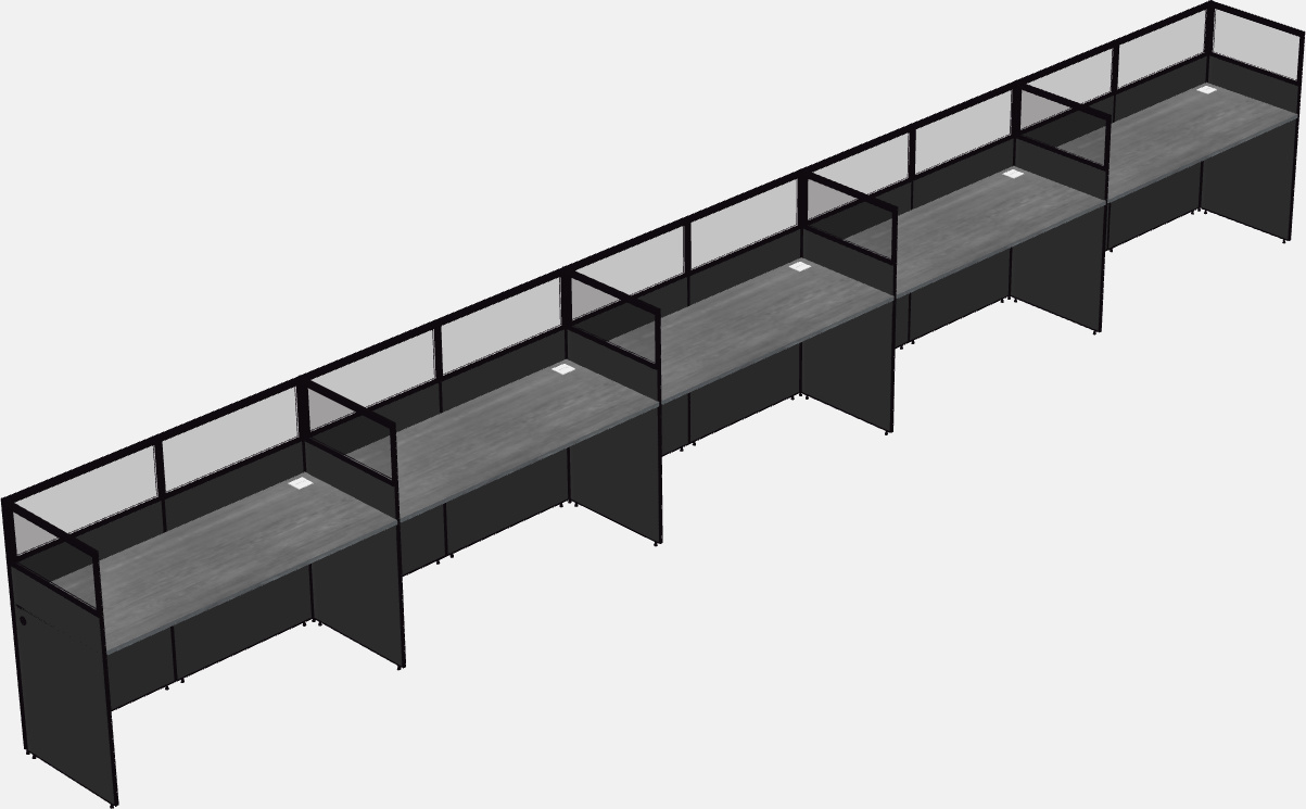 Cubículo rectangular compartido