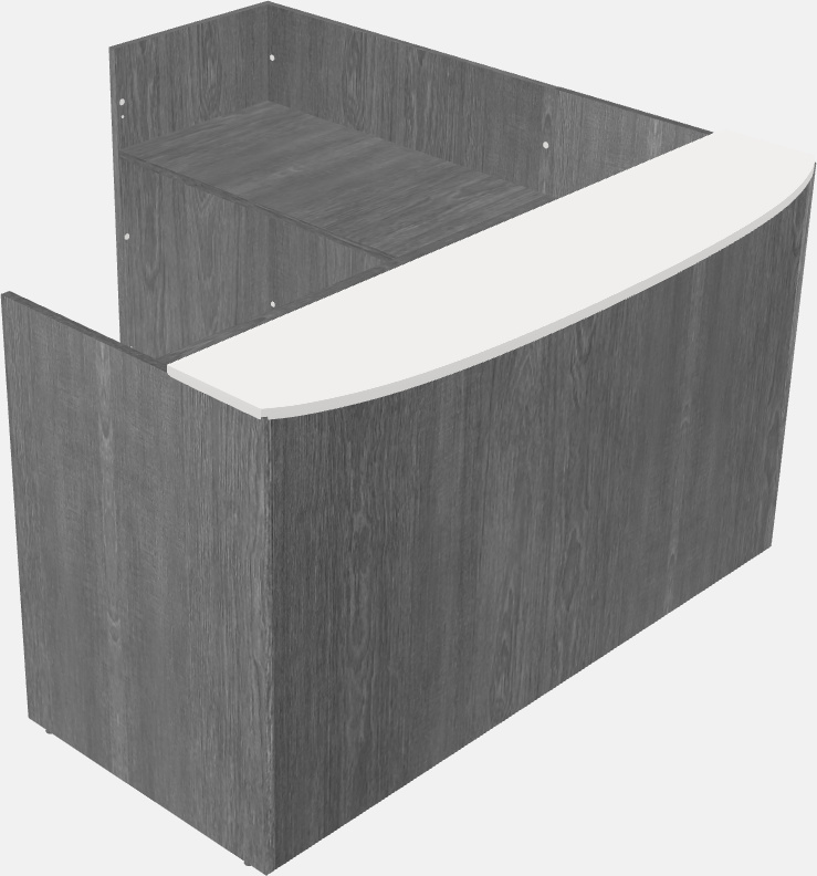 L-shaped reception desk