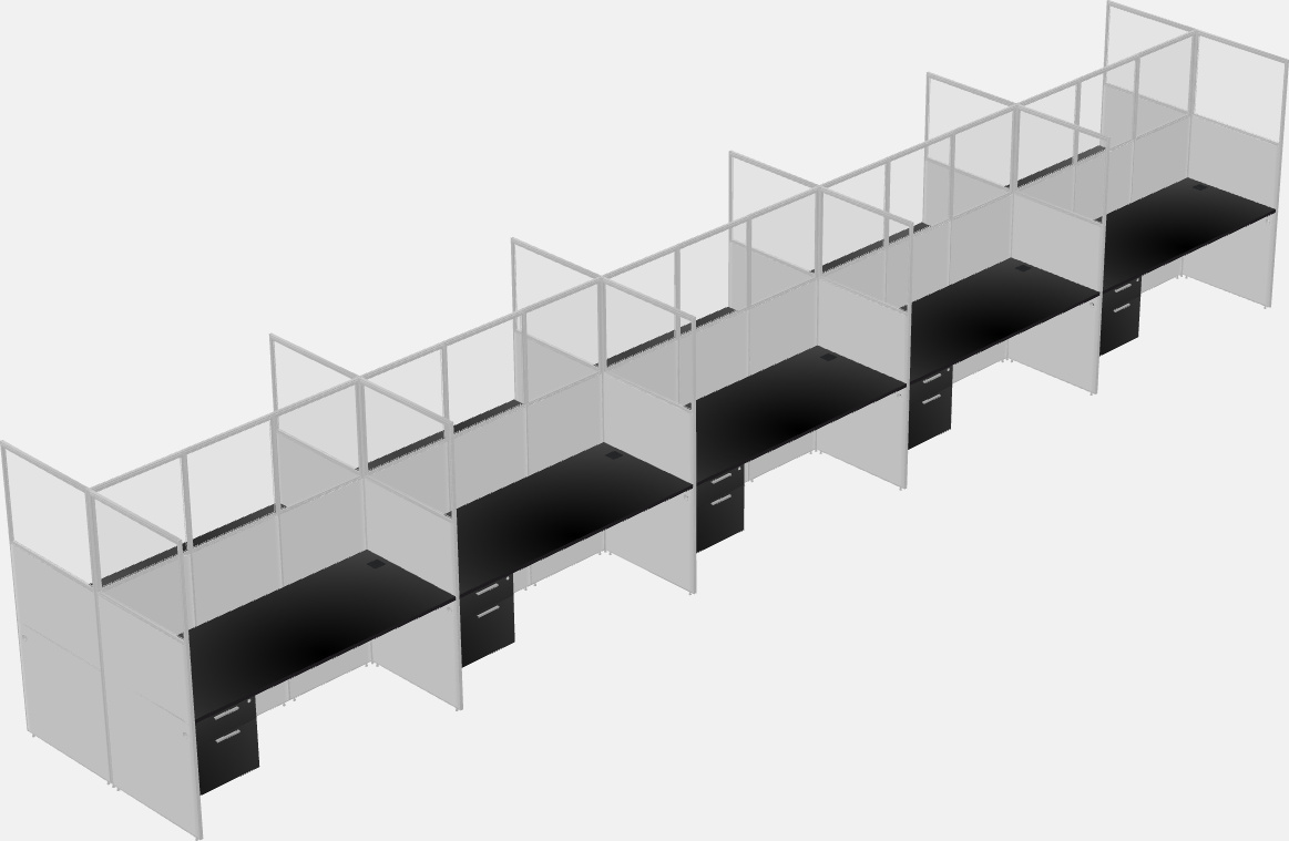 Cubículo rectangular compartido