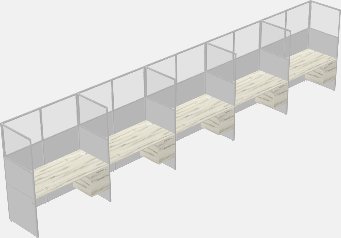 Cubículo rectangular compartido