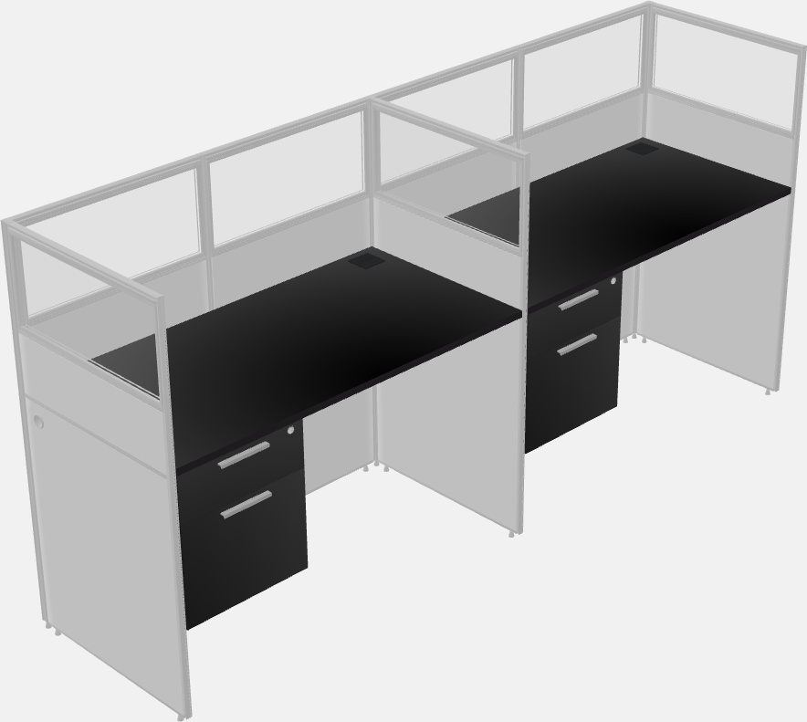 Cubículo rectangular compartido