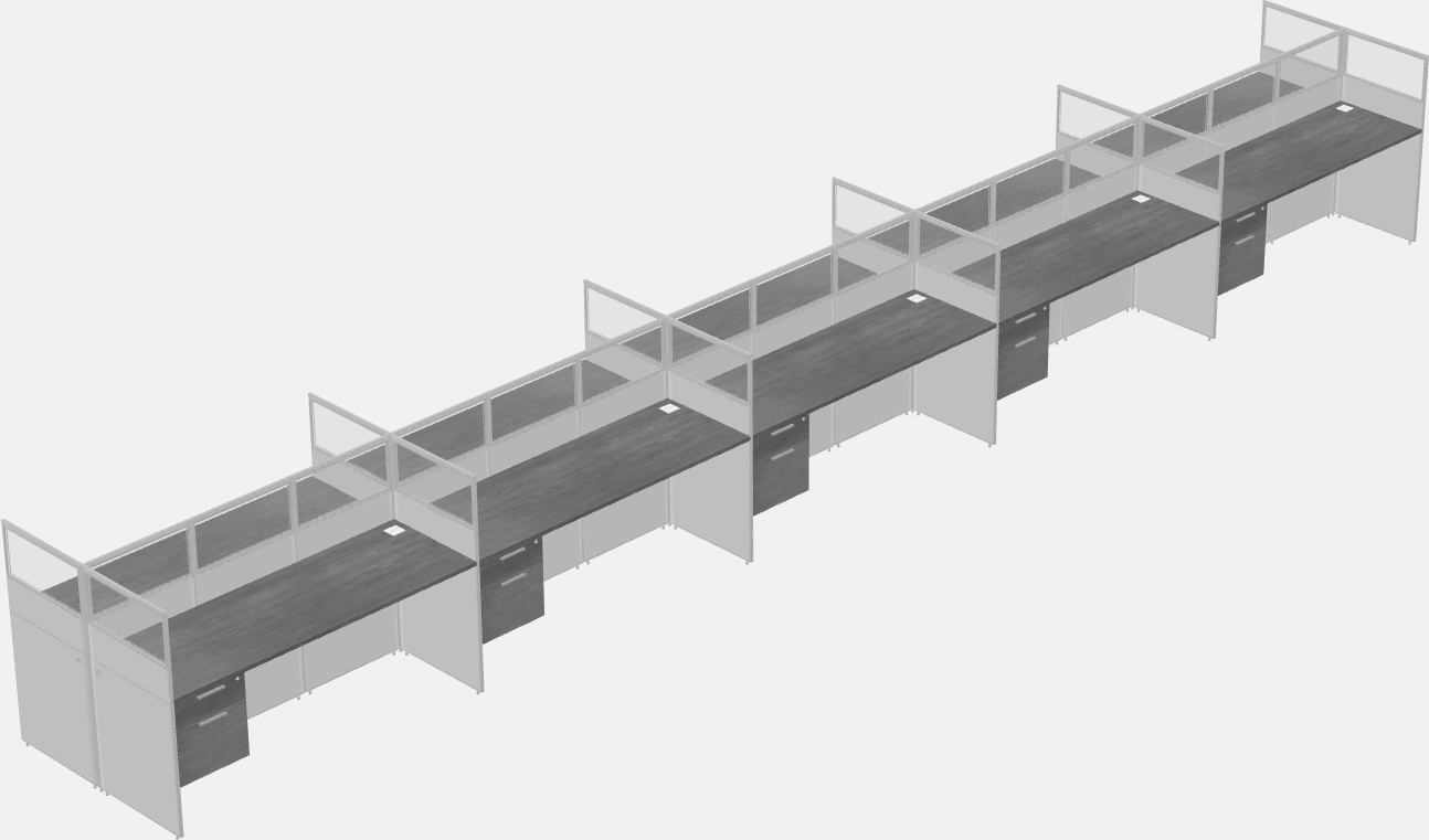 Shared rectangular cubicle