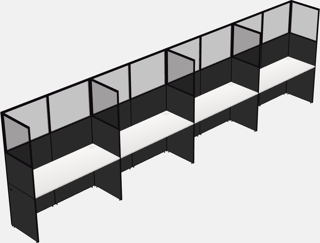 Cubículo rectangular compartido