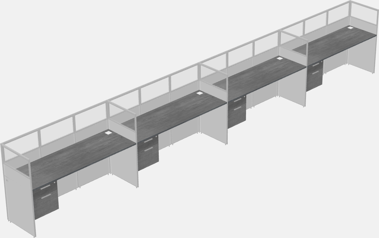 Cubículo rectangular compartido