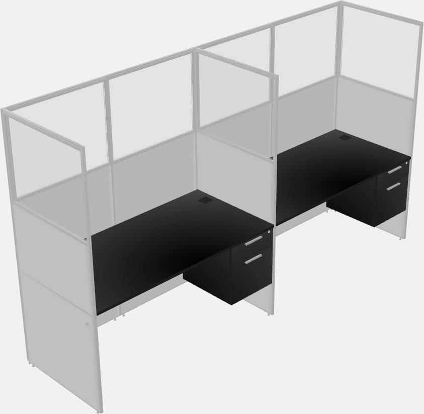 Shared rectangular cubicle