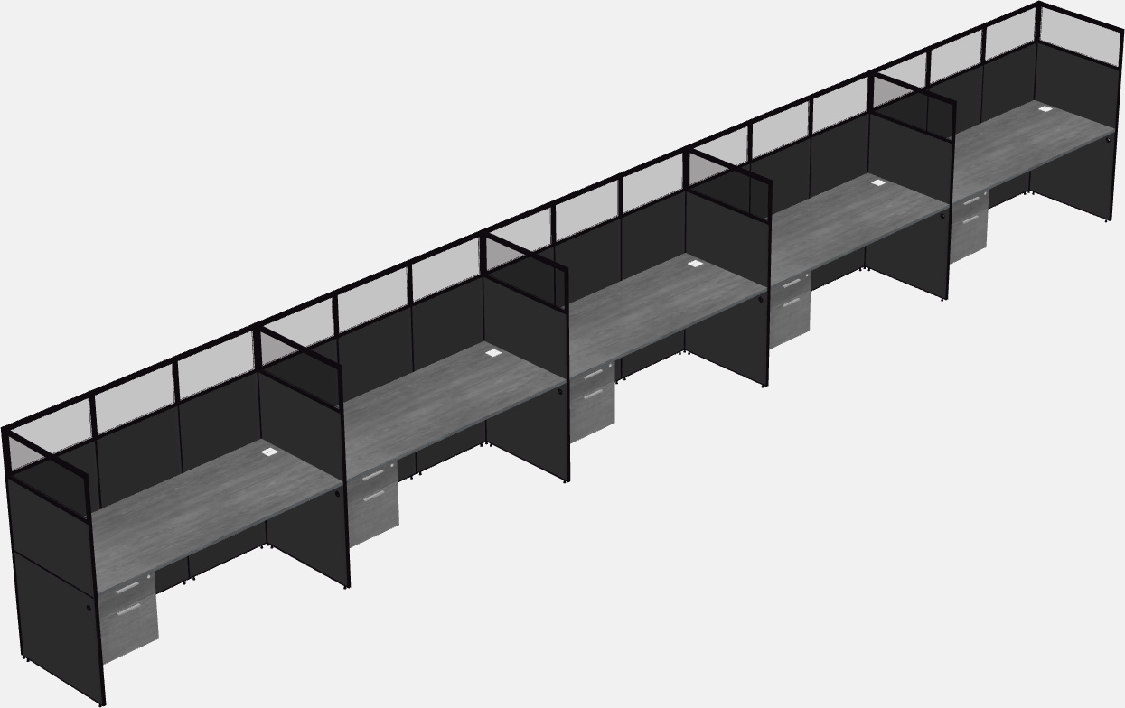 Cubículo rectangular compartido