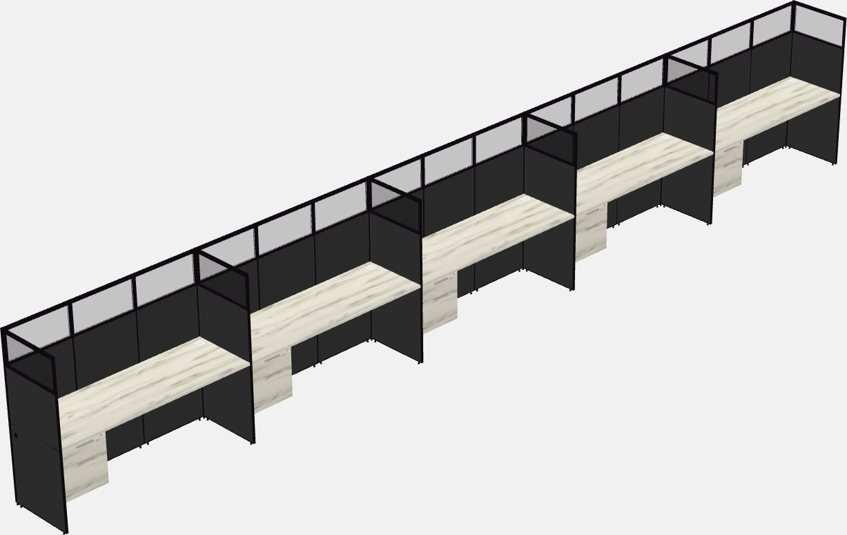 Cubículo rectangular compartido