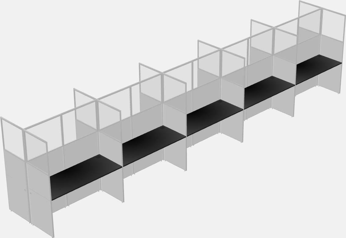 Cubículo rectangular compartido