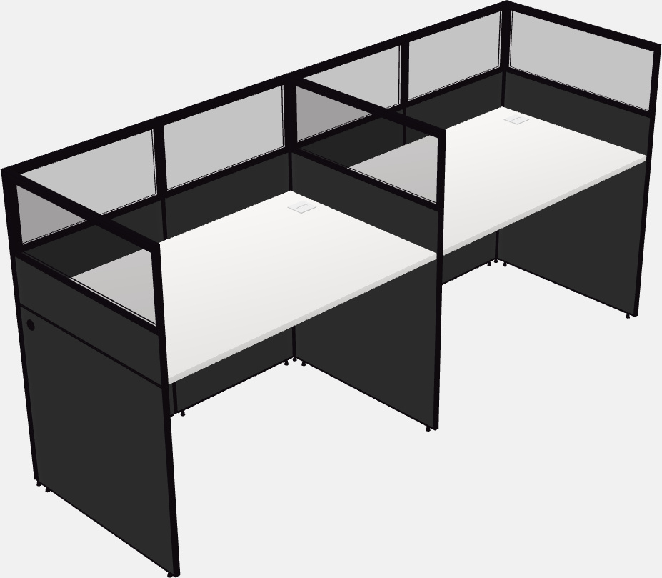 Cubículo rectangular compartido