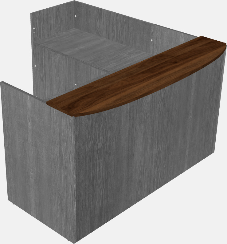 L-shaped reception desk