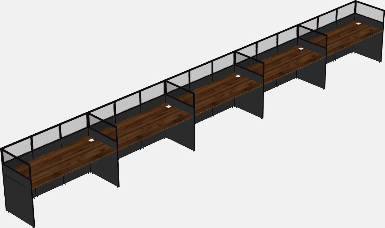 Cubículo rectangular compartido