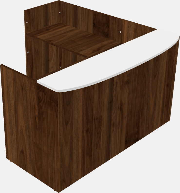 L-shaped reception desk