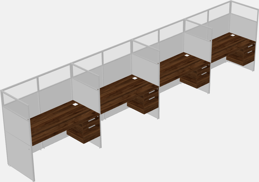 Cubículo rectangular compartido