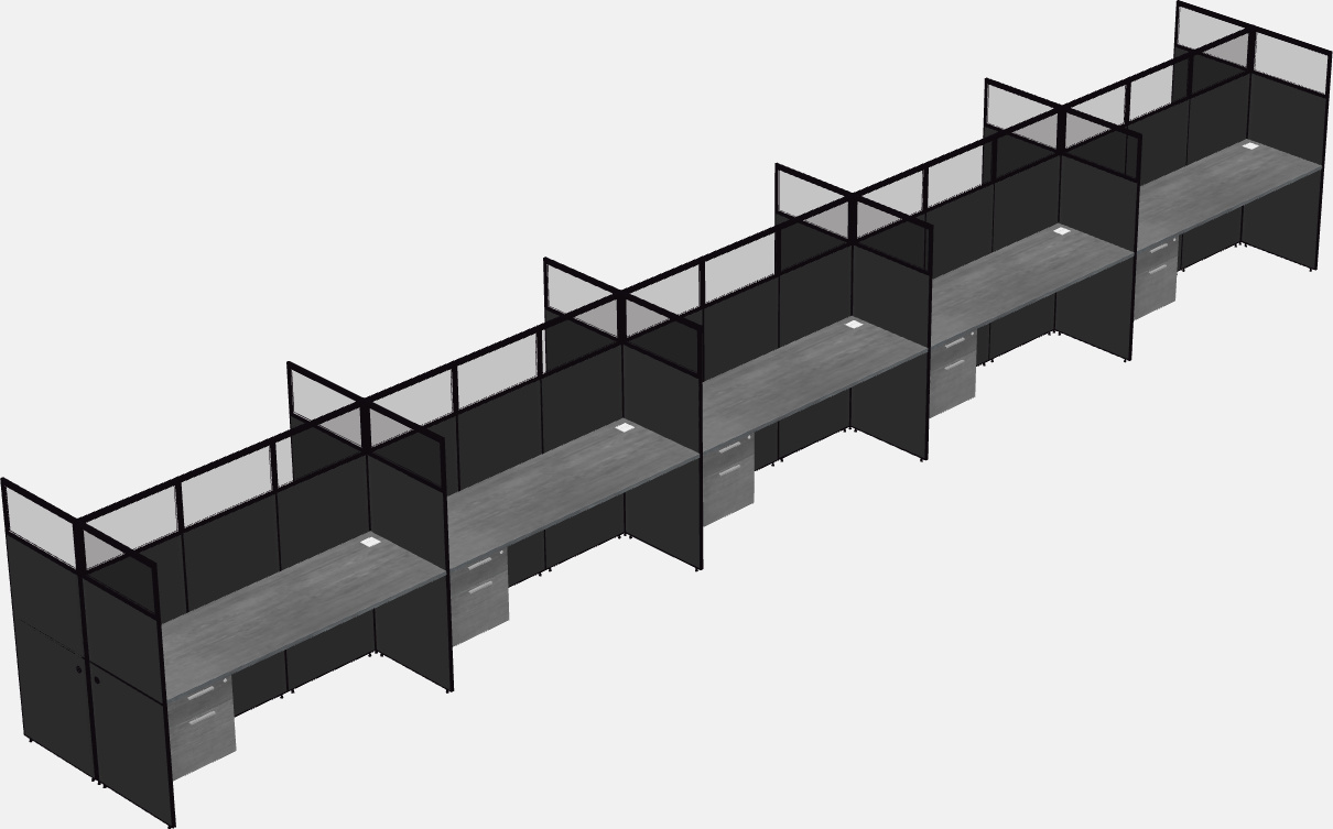 Shared rectangular cubicle