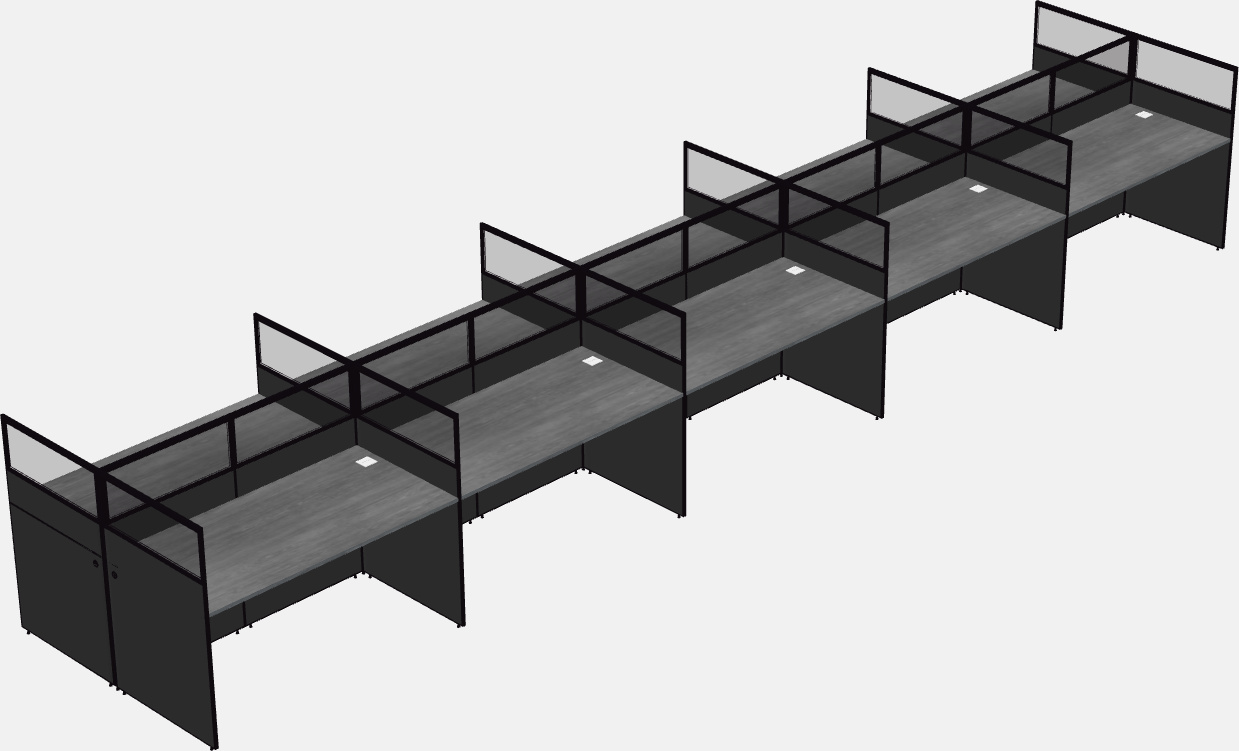 Cubículo rectangular compartido