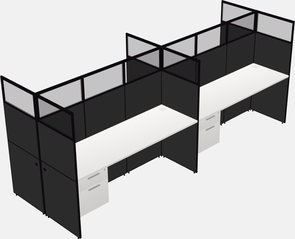 Cubículo rectangular compartido