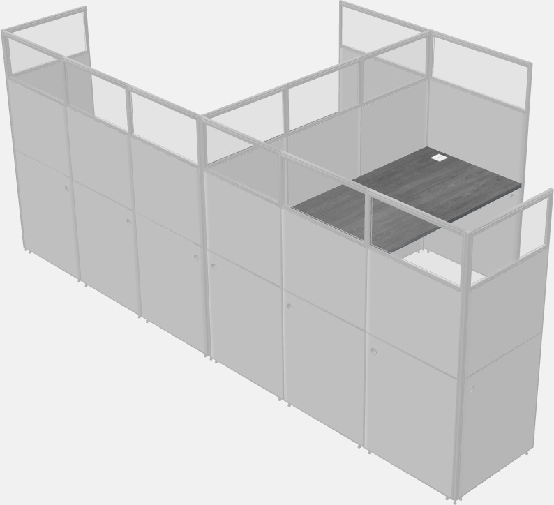 Cubículo compartido en forma de l