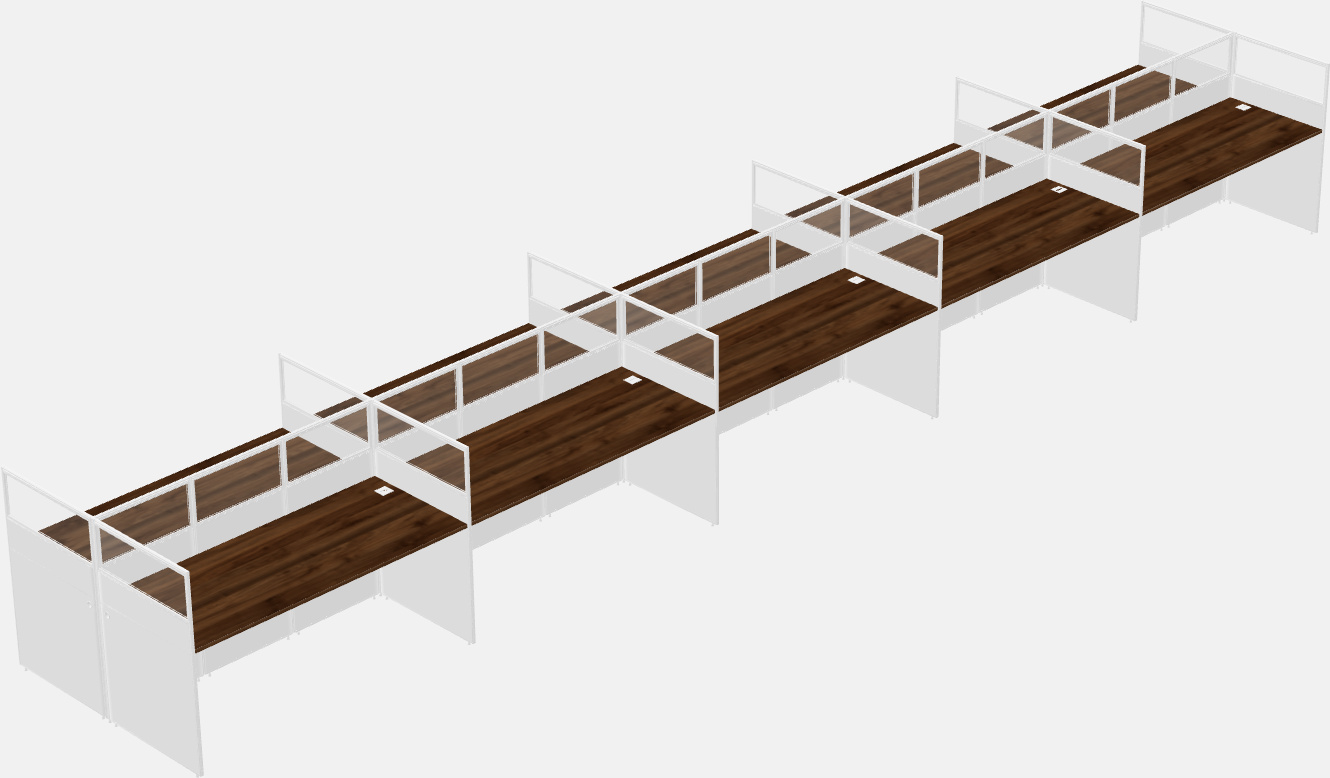 Shared rectangular cubicle