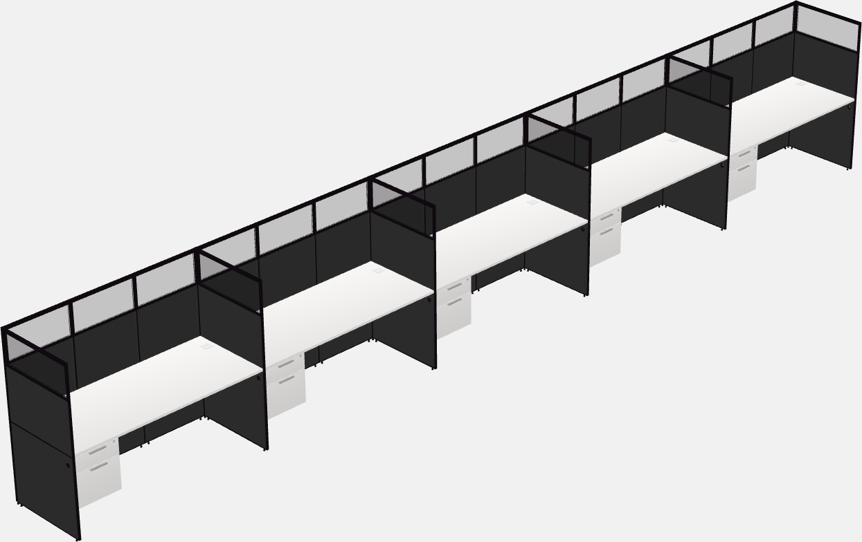 Cubículo rectangular compartido