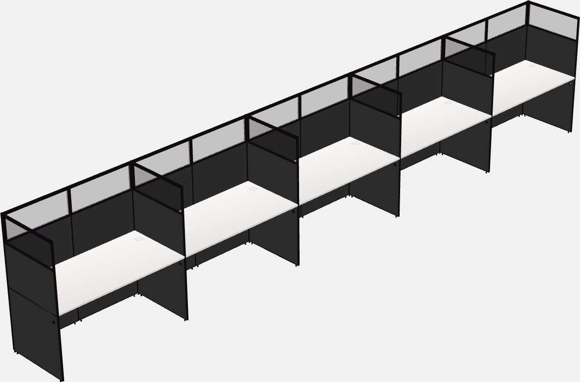 Cubículo rectangular compartido