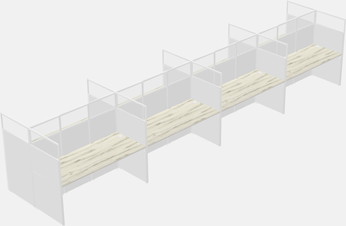 Cubículo rectangular compartido