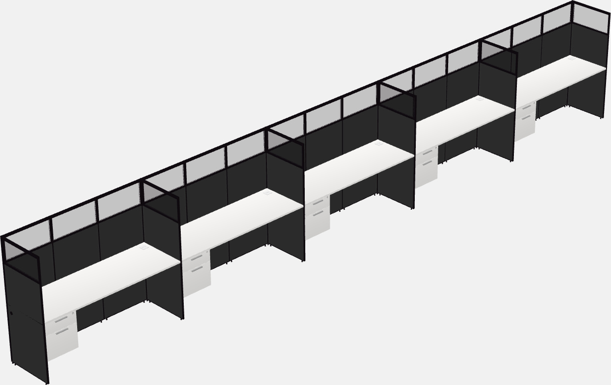 Cubículo rectangular compartido