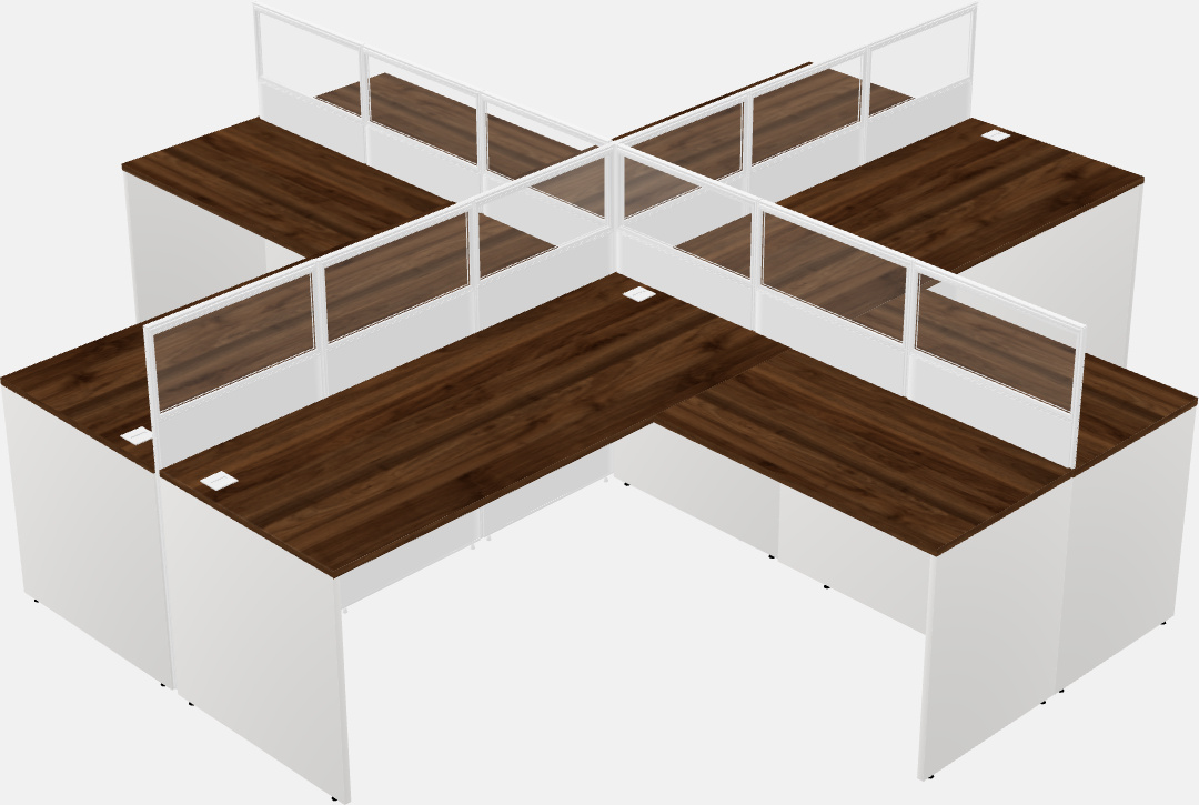 Shared l-shaped cubicles