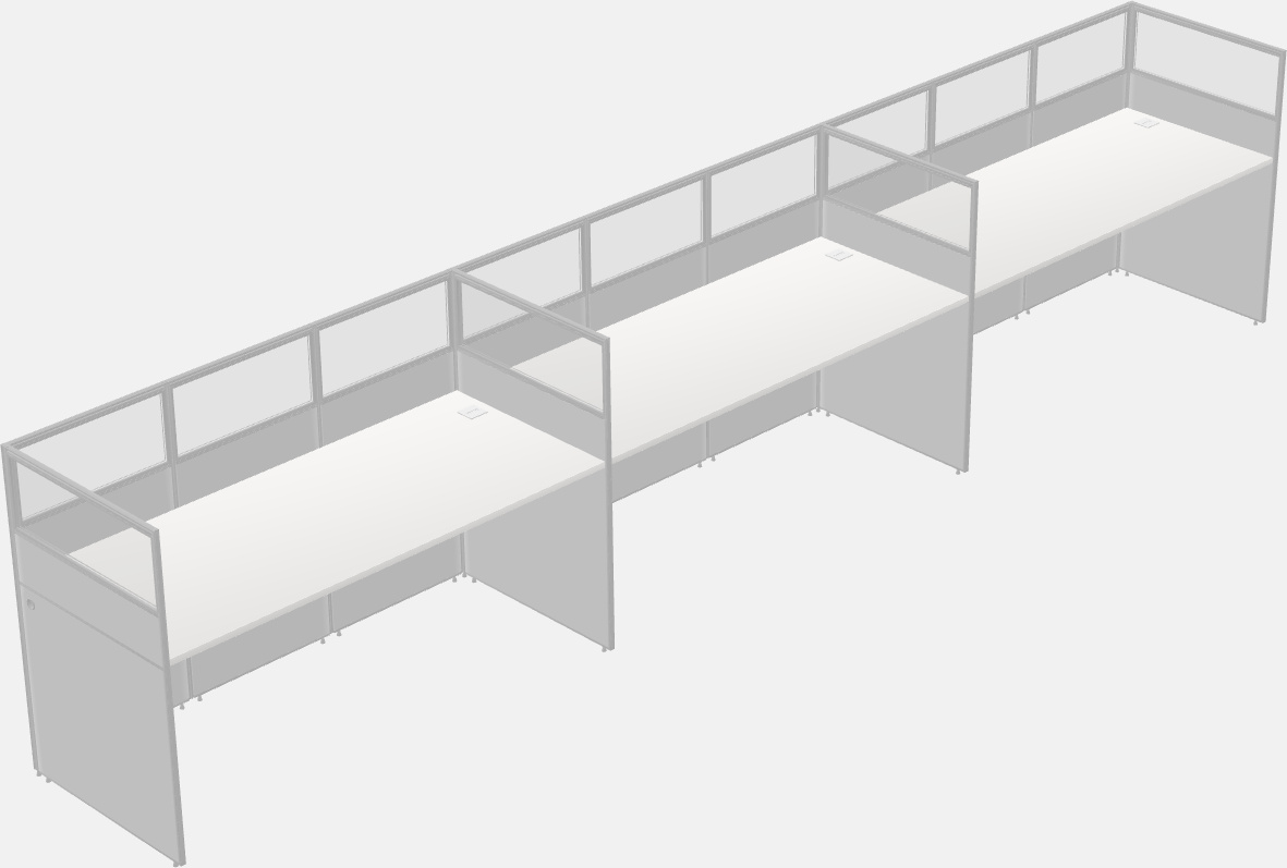 Cubículo rectangular compartido