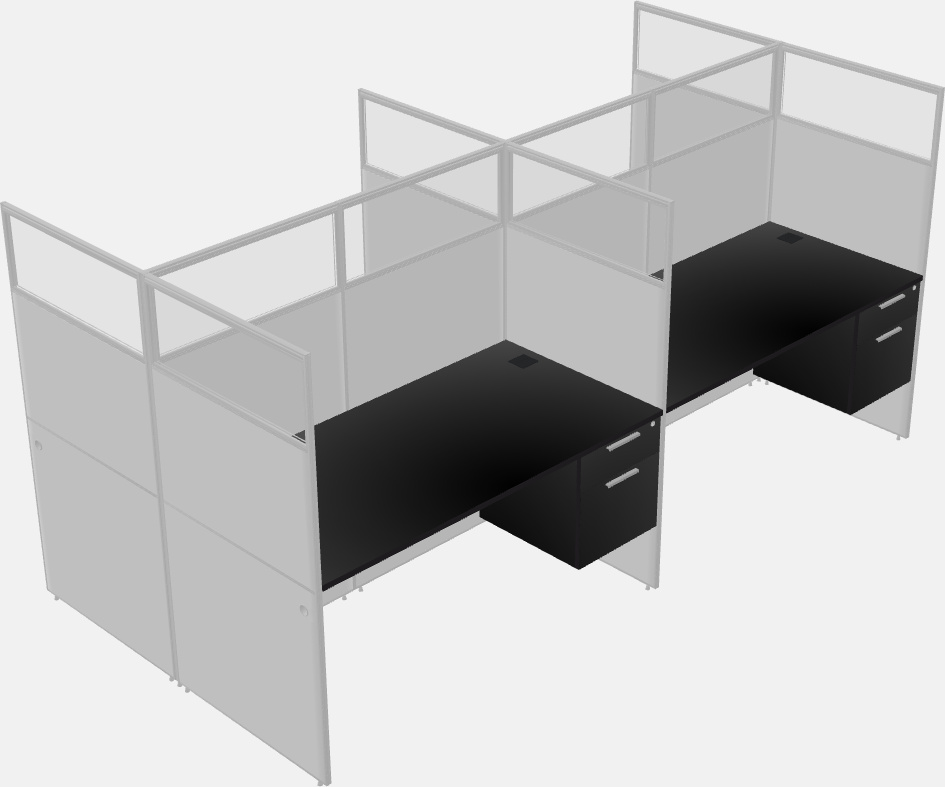 Shared rectangular cubicle