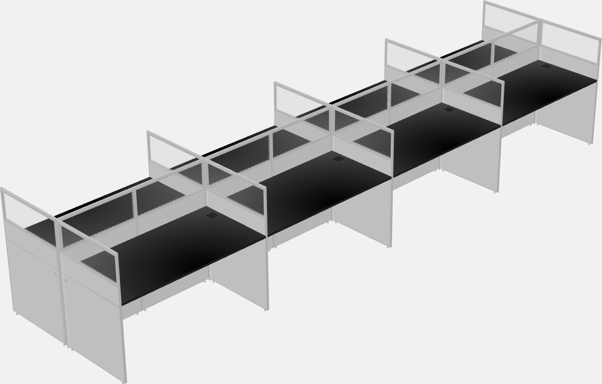 Cubículo rectangular compartido